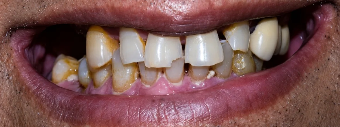 Before Full mouth rehabilitation with implant & bonding