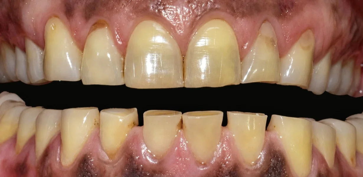 Before Full mouth rehabilitation with zirconia crowns