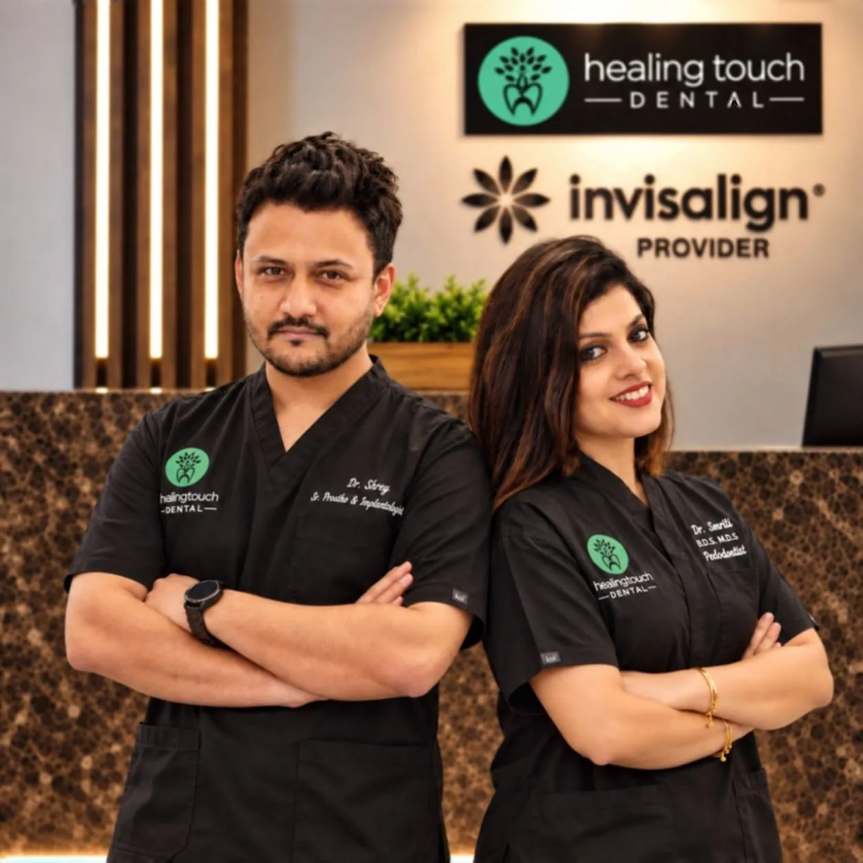 Dr. Shrey Nandi and Dr. Smriti K. Nandi at Healing Touch Dental, Gurgaon