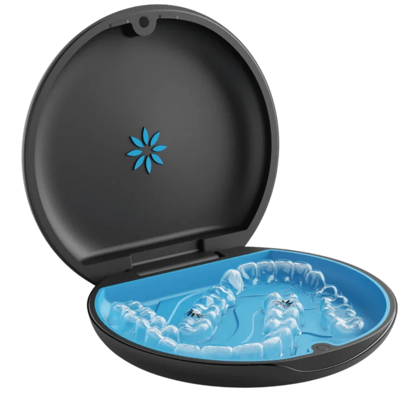 Invisalign clear aligners in their case